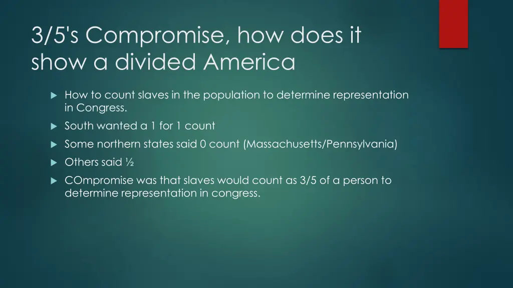 3 5 s compromise how does it show a divided