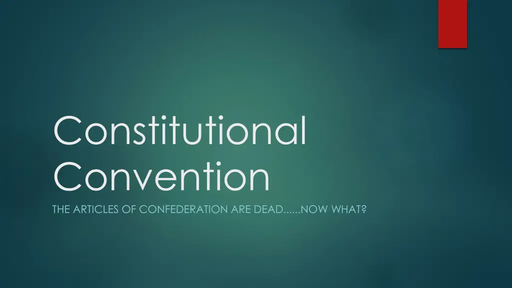 constitutional convention the articles