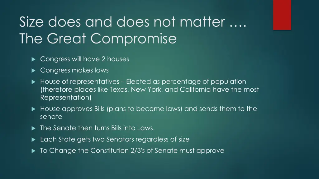 size does and does not matter the great compromise