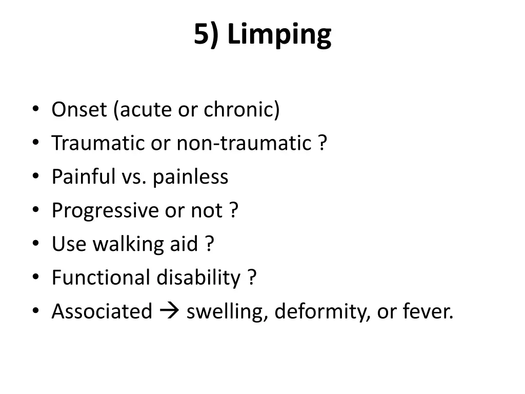 5 limping