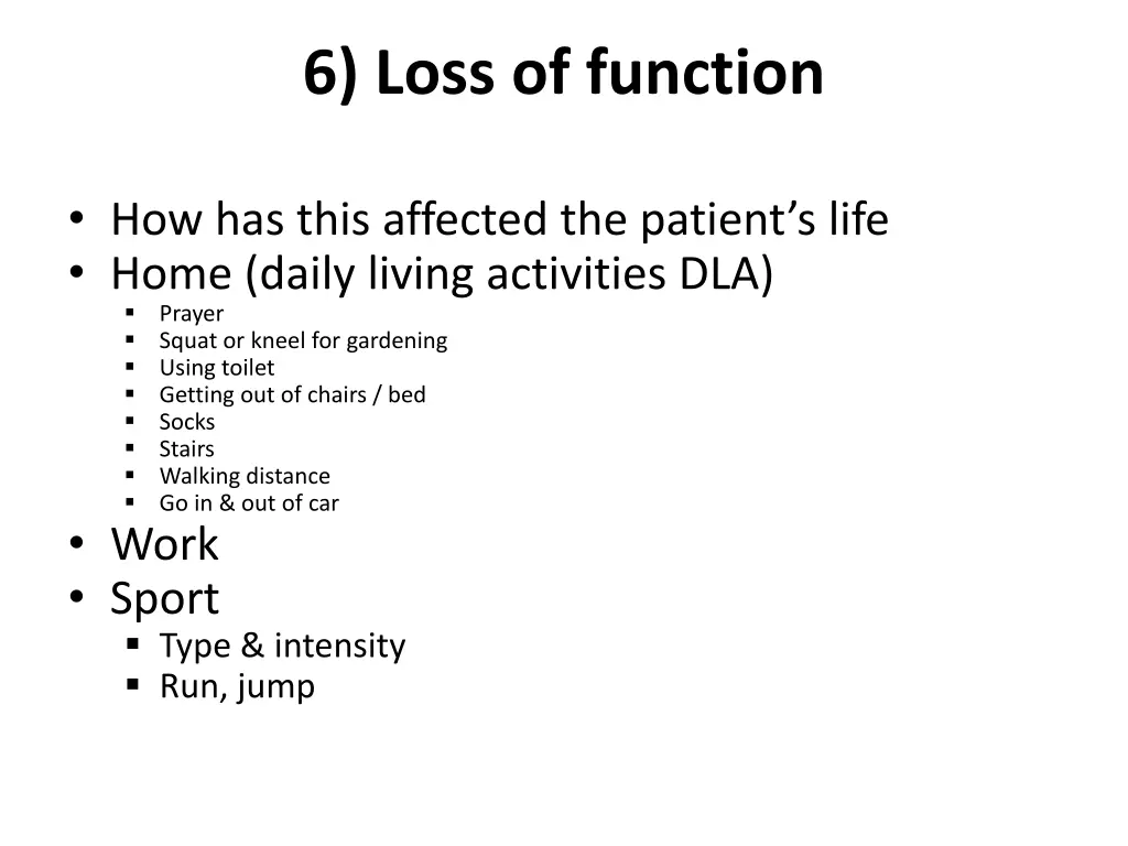 6 loss of function