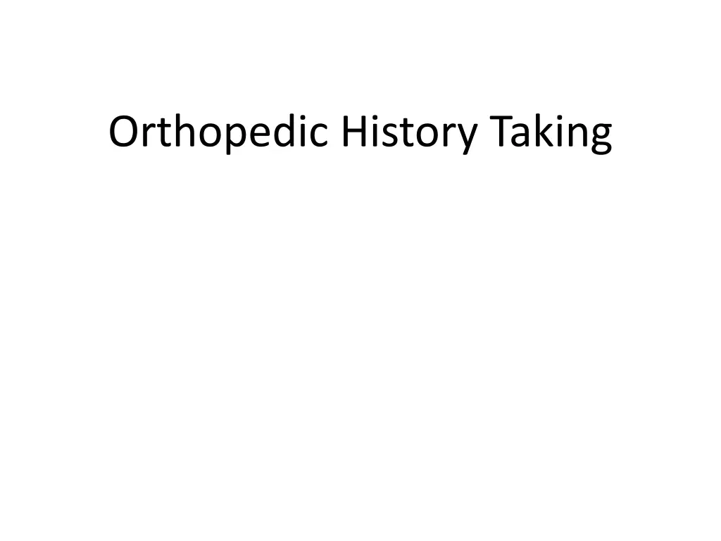 orthopedic history taking