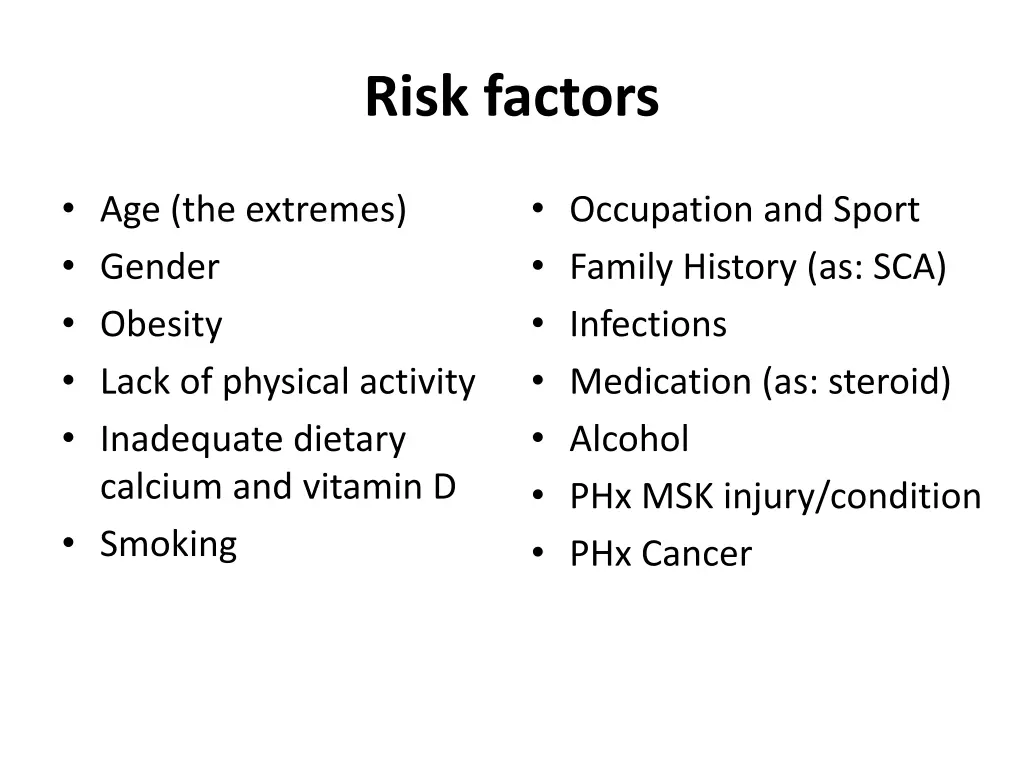 risk factors