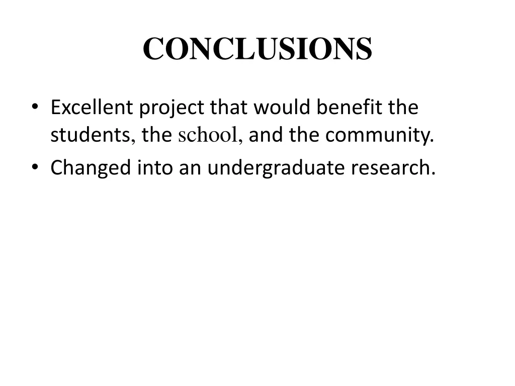 conclusions