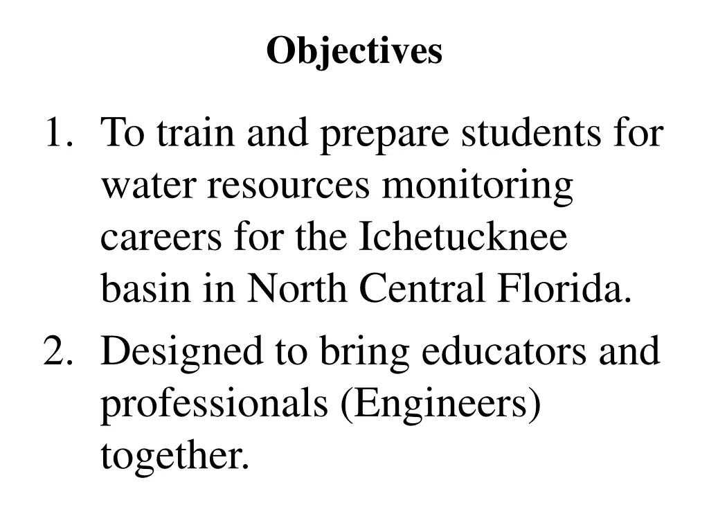objectives
