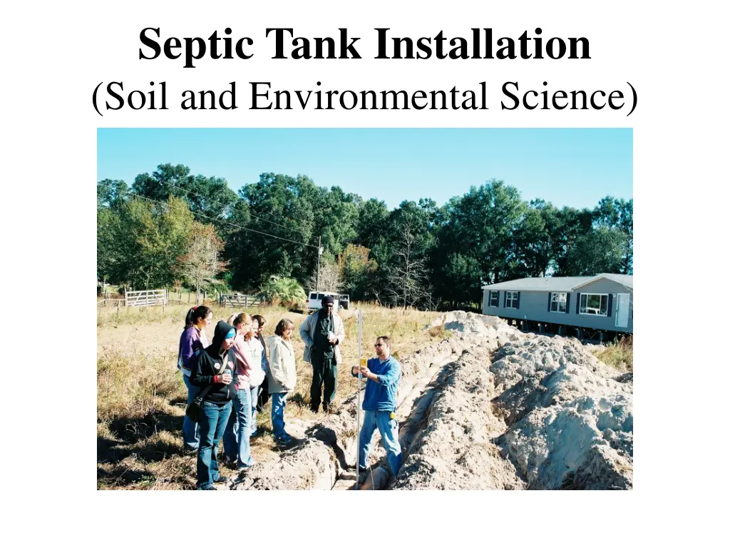 septic tank installation soil and environmental