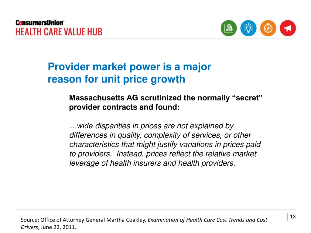 provider market power is a major reason for unit
