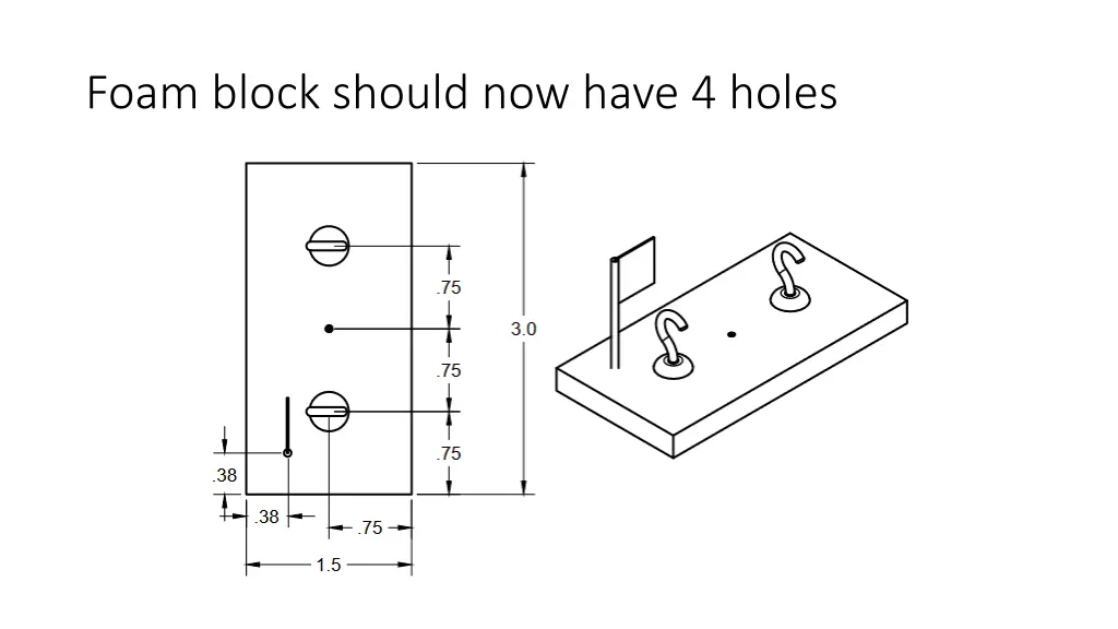 foam block should now have 4 holes