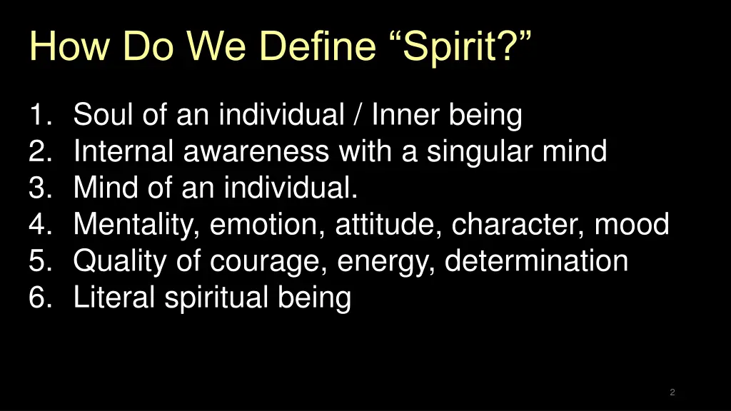 how do we define spirit