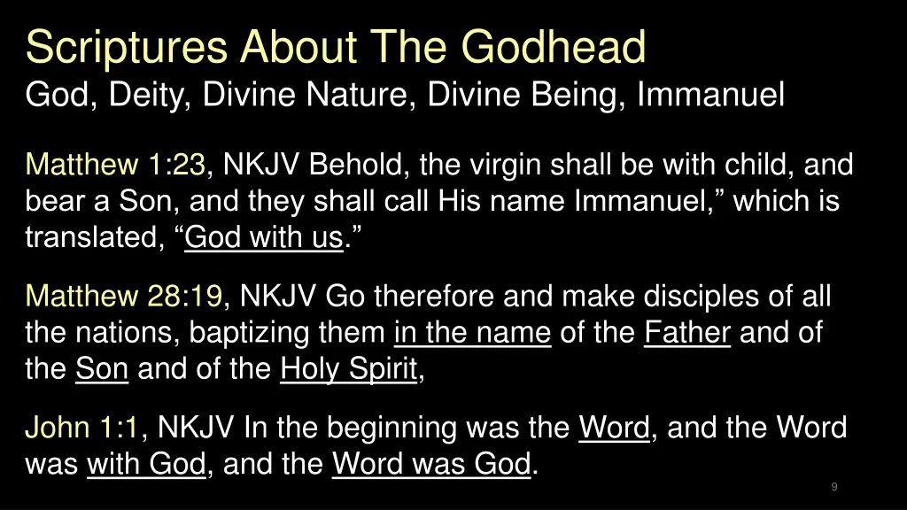 scriptures about the godhead god deity divine