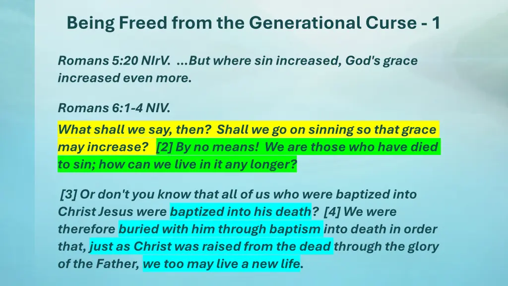 being freed from the generational curse 1