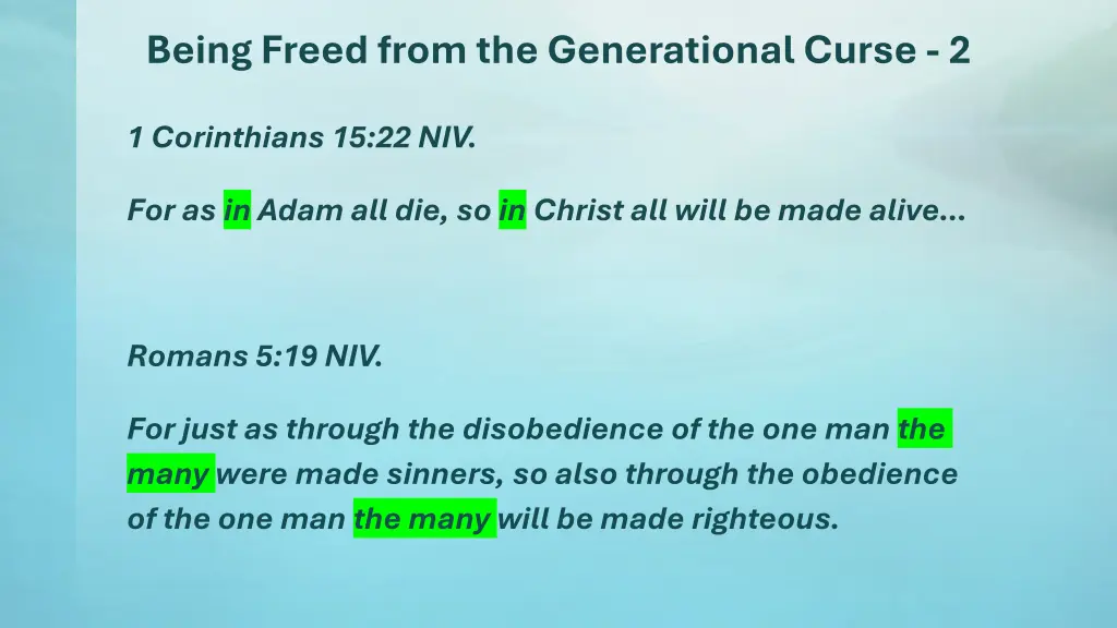 being freed from the generational curse 2