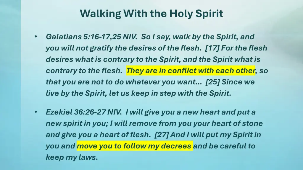 walking with the holy spirit