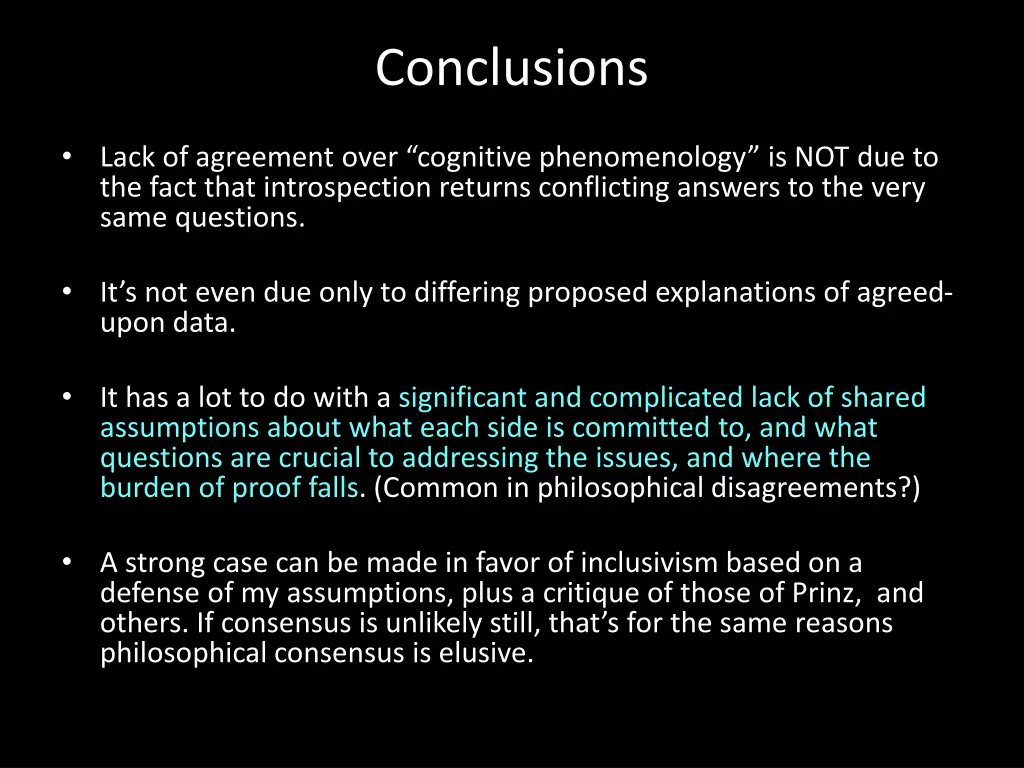 conclusions