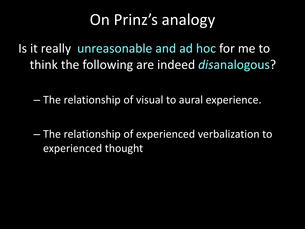 on prinz s analogy