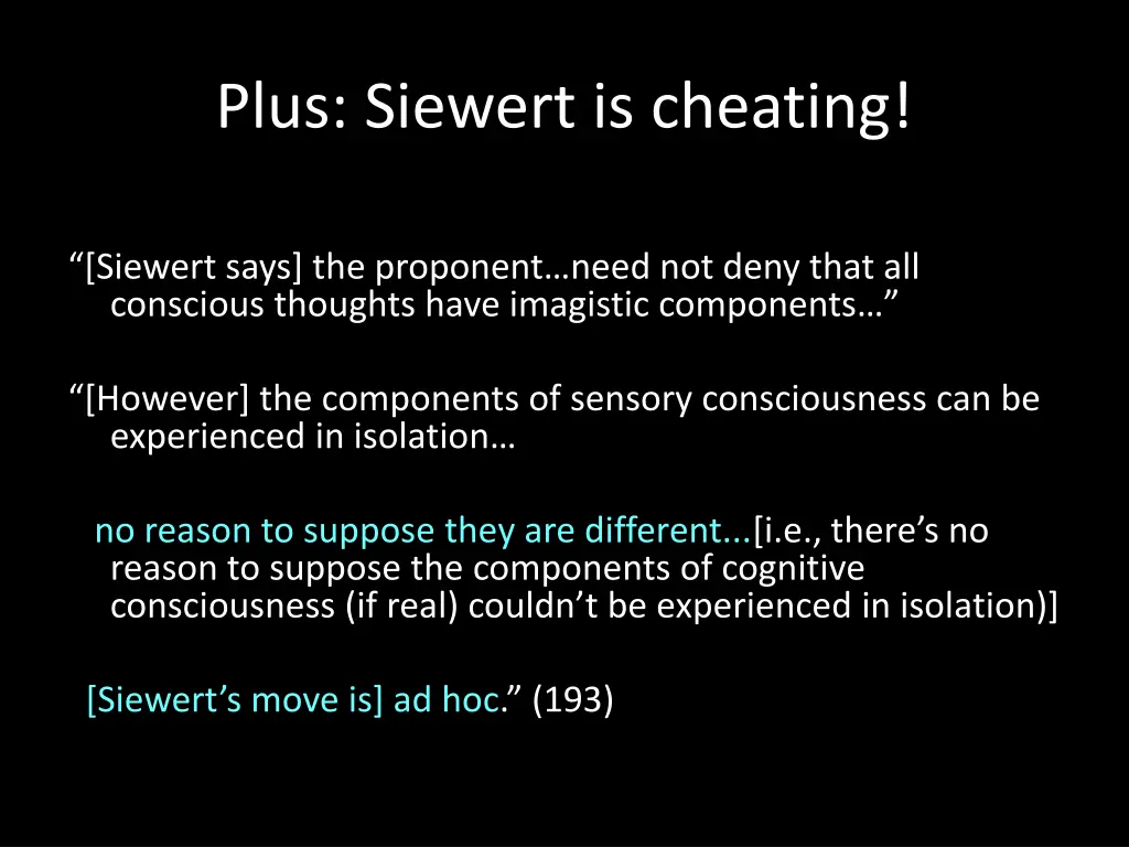 plus siewert is cheating