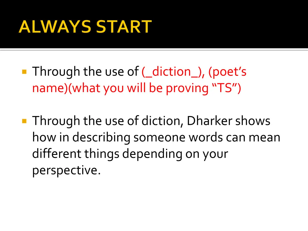 through the use of diction poet s name what