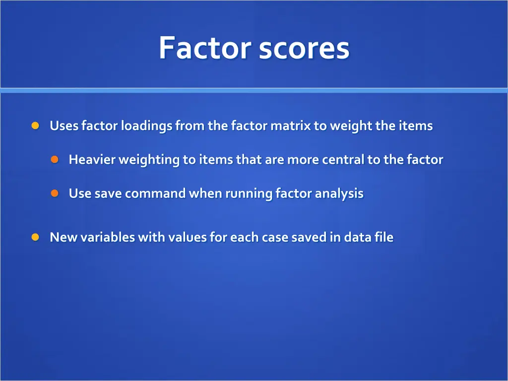 factor scores