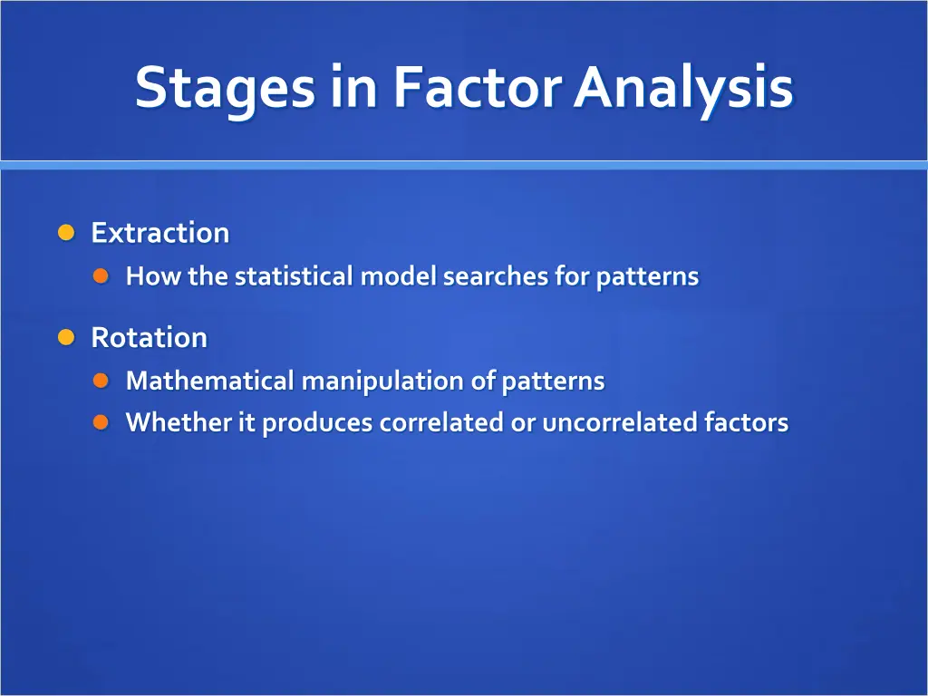 stages in factor analysis