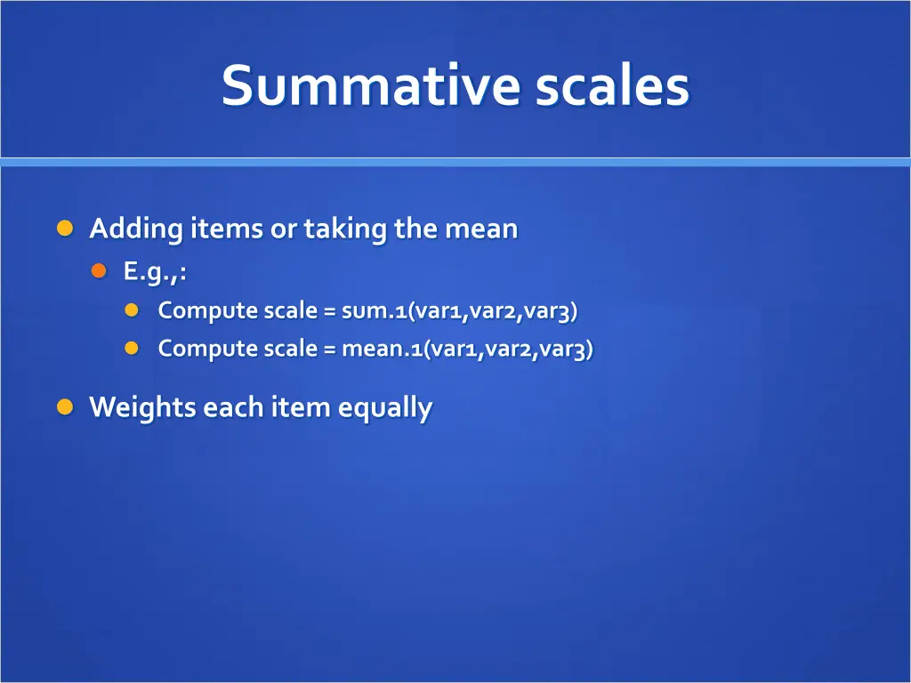 summative scales