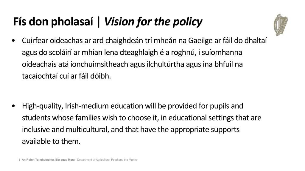f s don pholasa vision for the policy