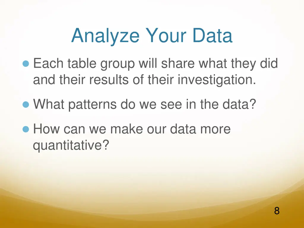 analyze your data