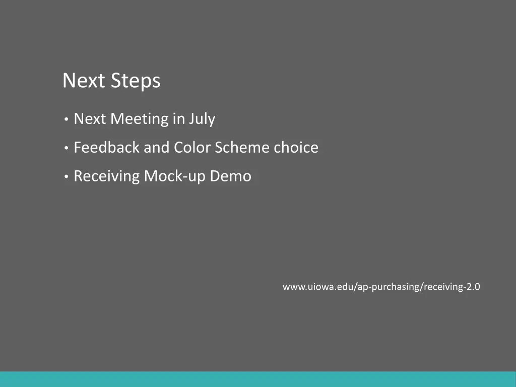 next steps