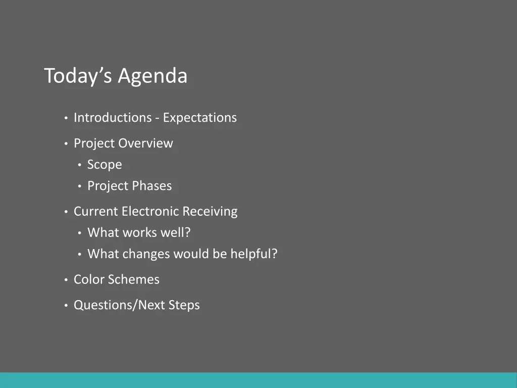 today s agenda