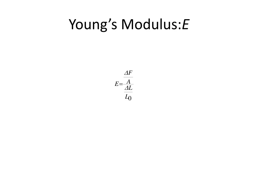 young s modulus e