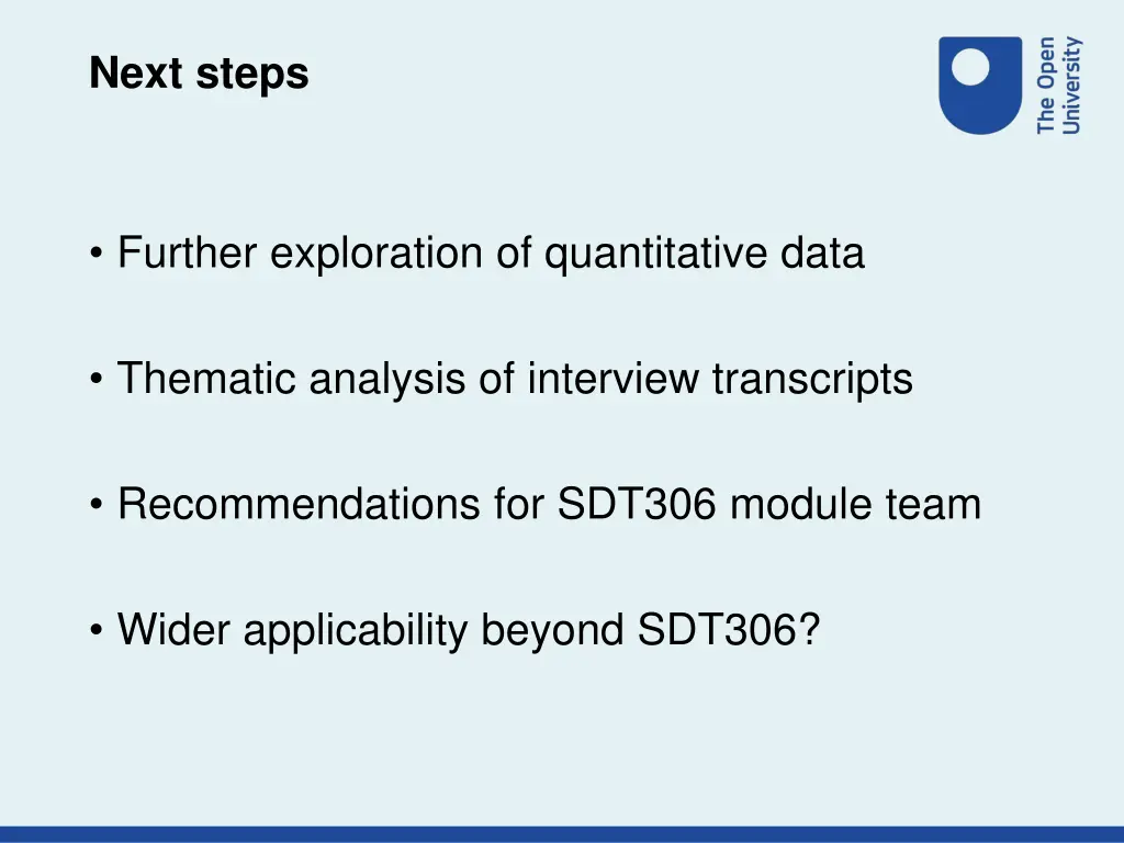 next steps