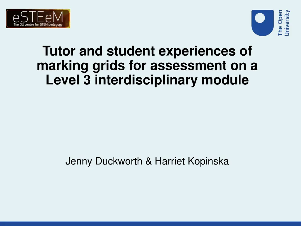 tutor and student experiences of marking grids