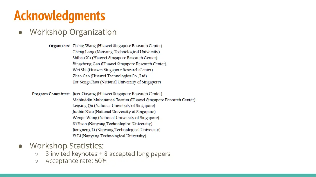 acknowledgments workshop organization