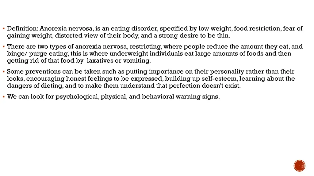 definition anorexia nervosa is an eating disorder