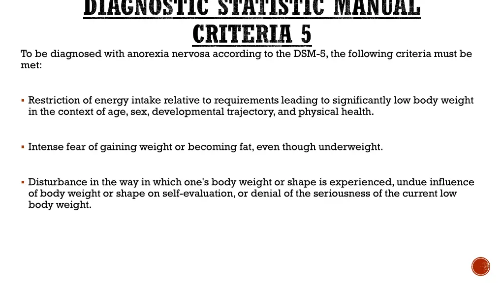 diagnostic statistic manual criteria