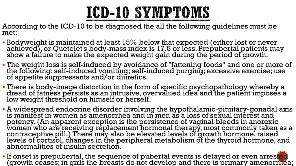icd 10 symptoms