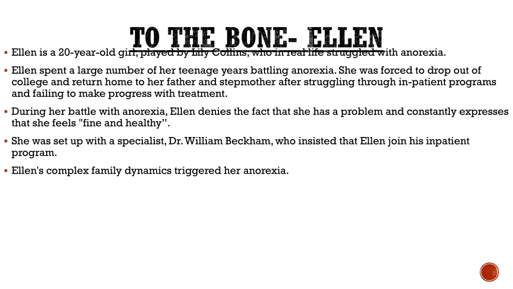 to the bone ellen ellen is a 20 year old girl