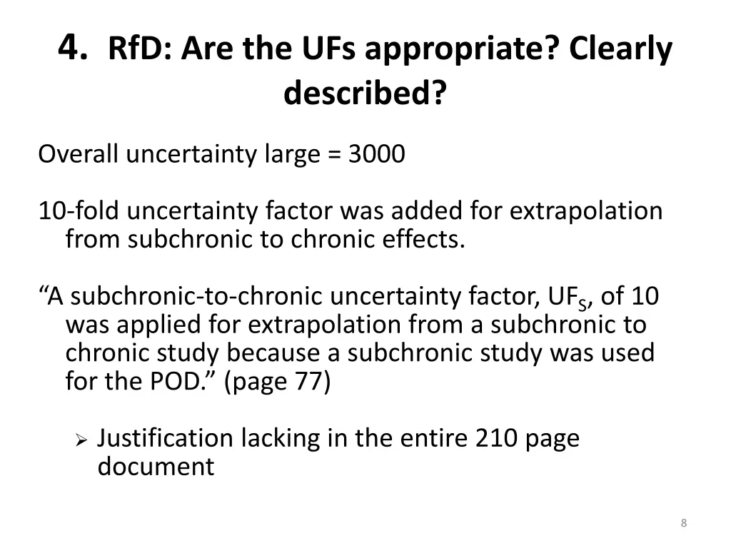 4 rfd are the ufs appropriate clearly described