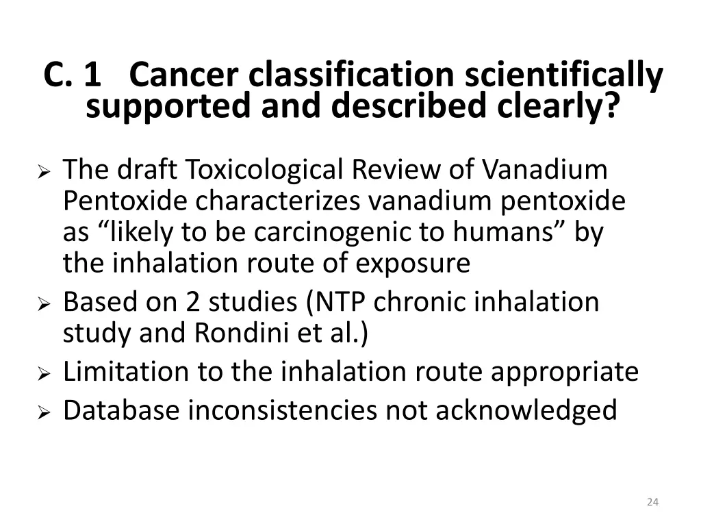 c 1 cancer classification scientifically