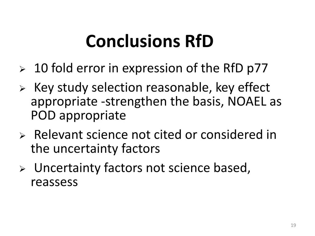 conclusions rfd