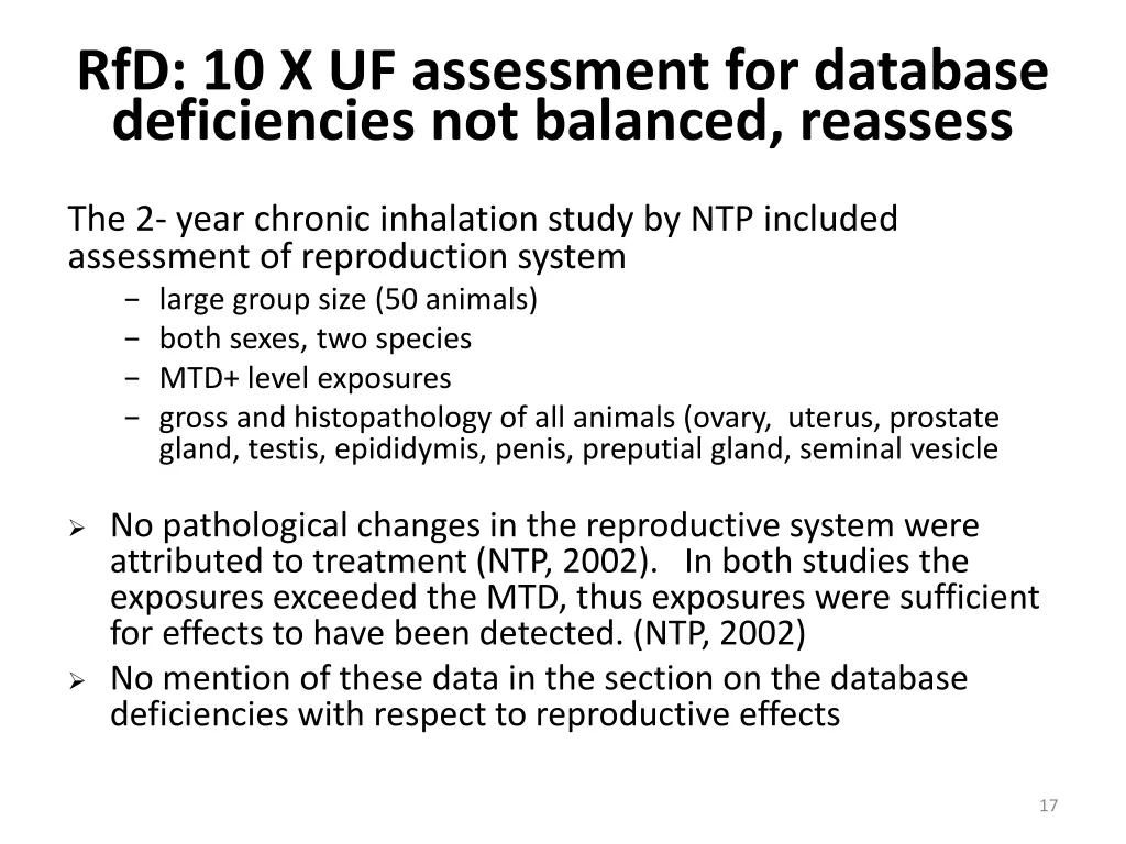 rfd 10 x uf assessment for database deficiencies 1