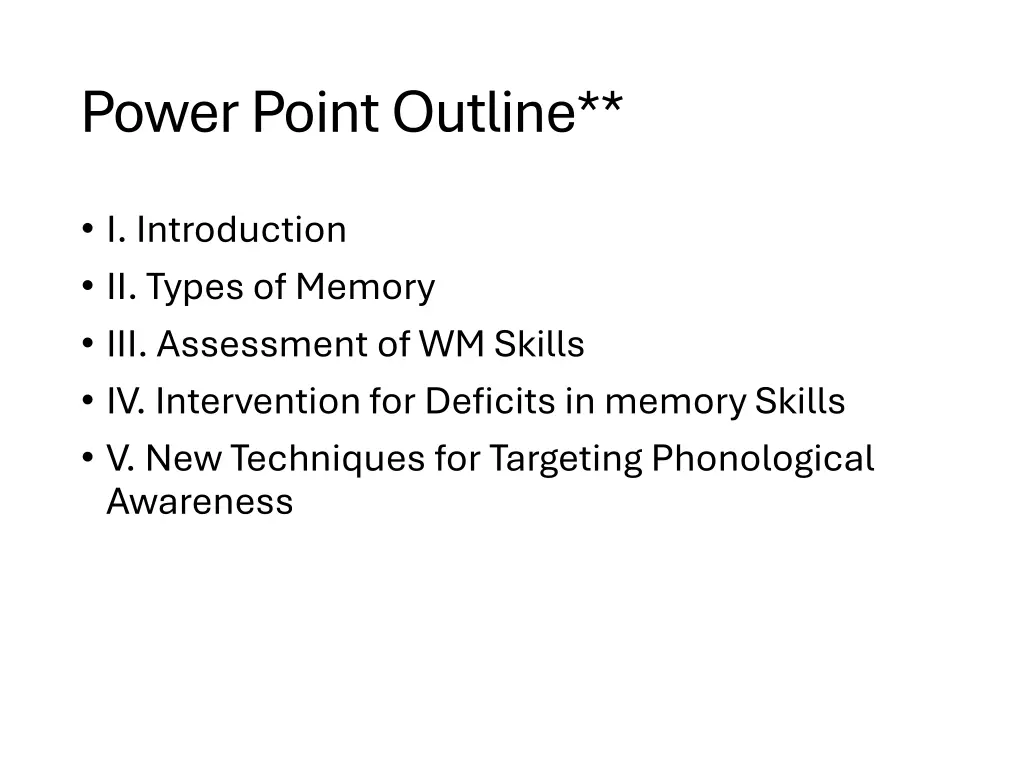 power point outline