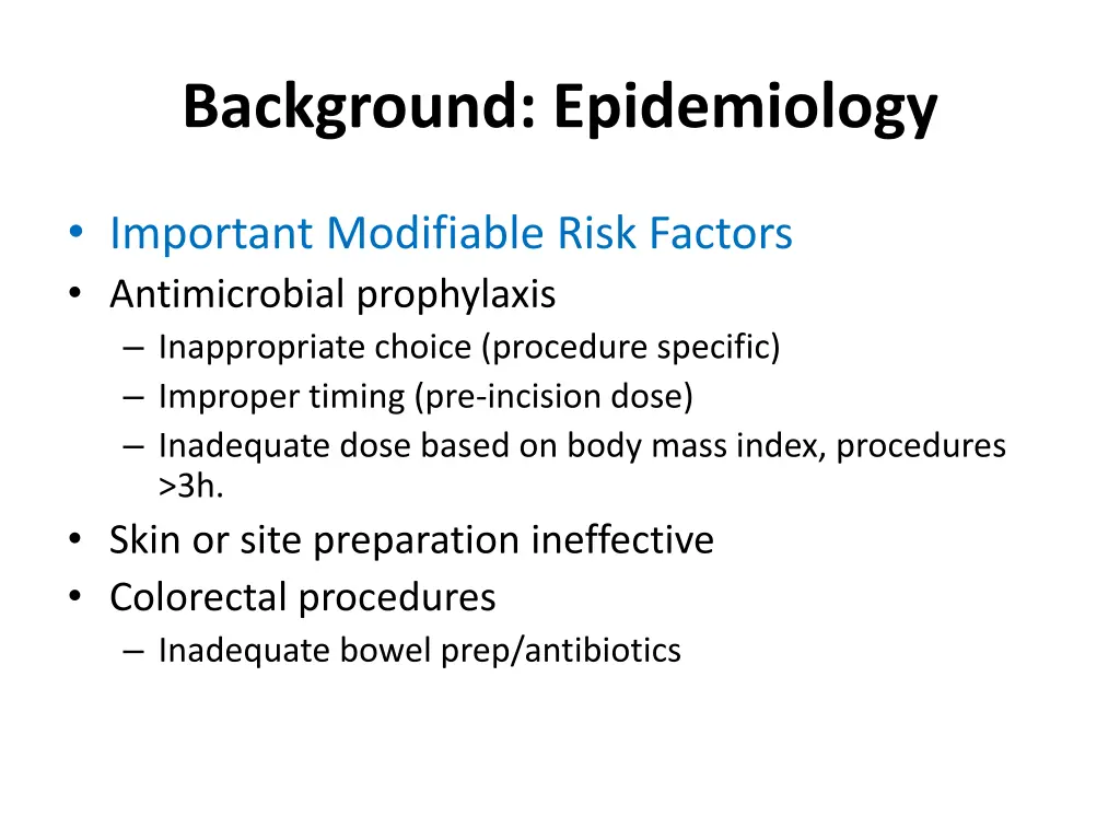 background epidemiology