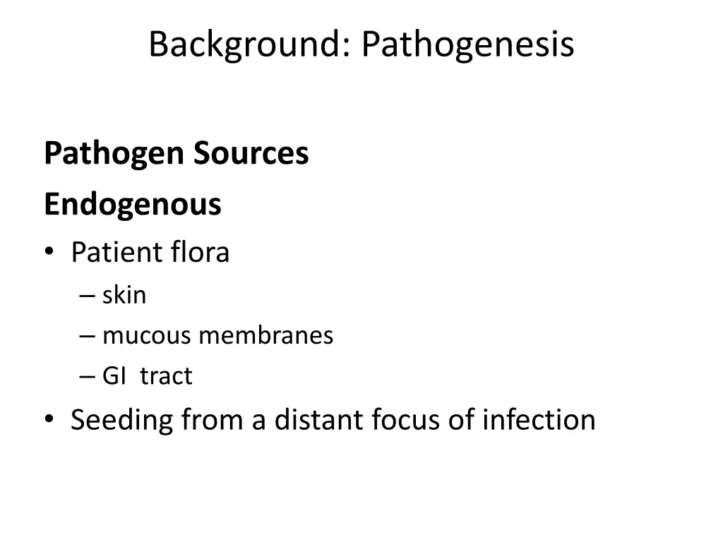 background pathogenesis