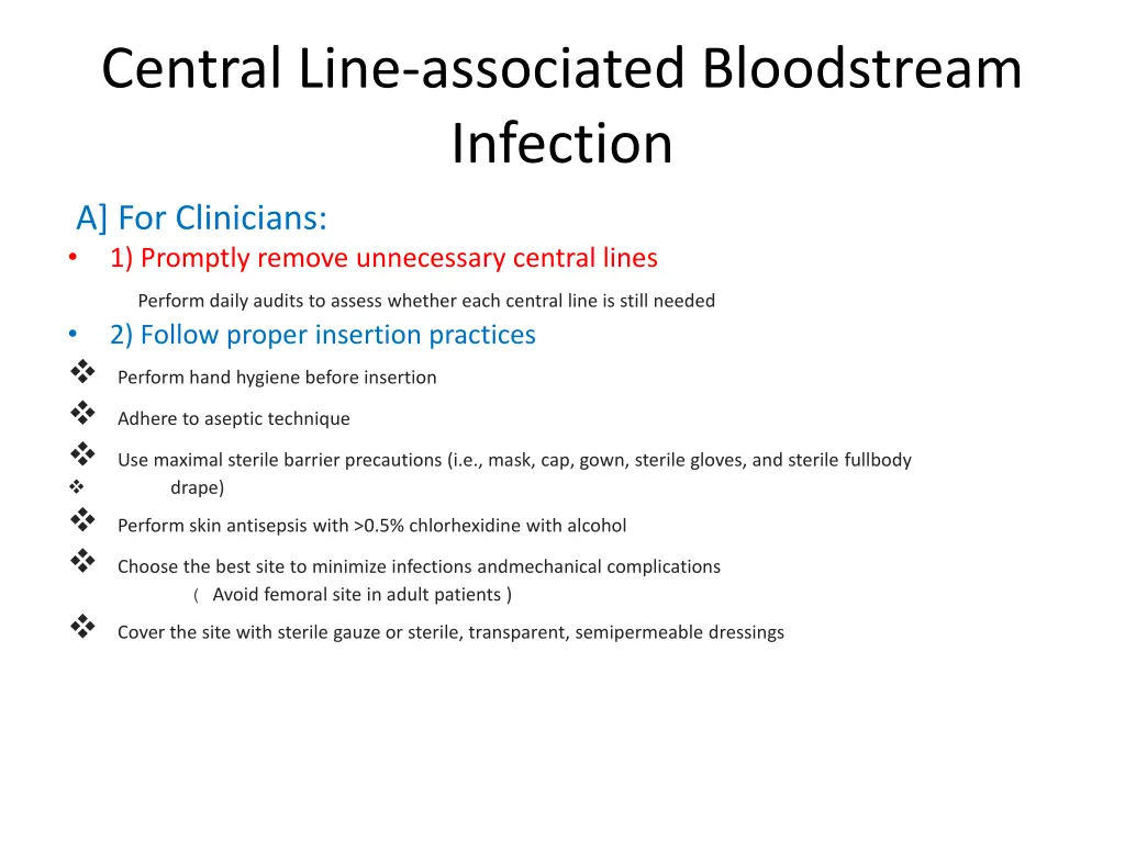 central line associated bloodstream infection 1