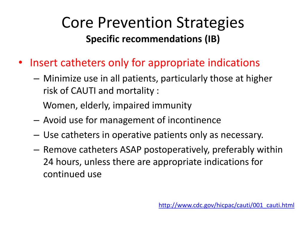 core prevention strategies specific