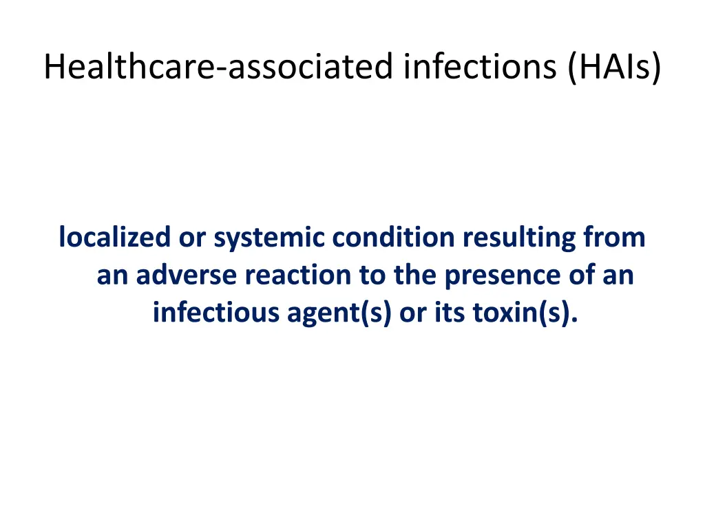 healthcare associated infections hais