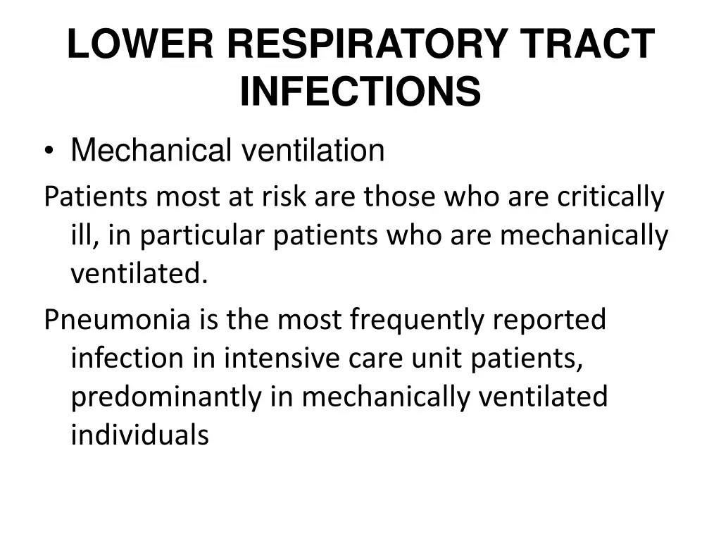 lower respiratory tract infections mechanical