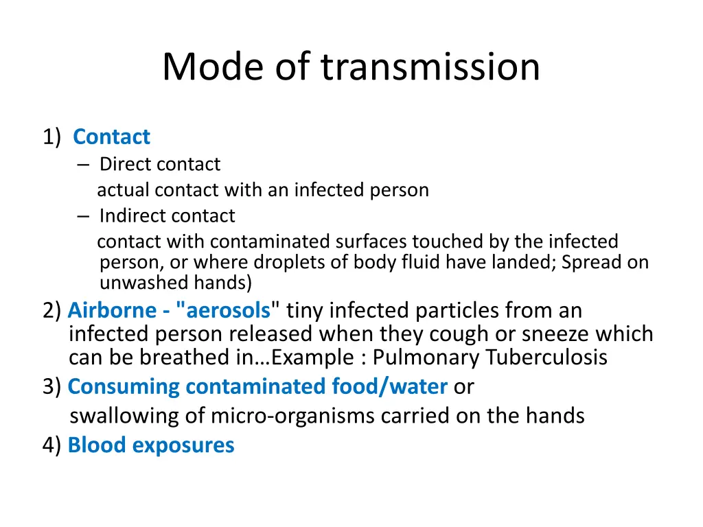 mode of transmission