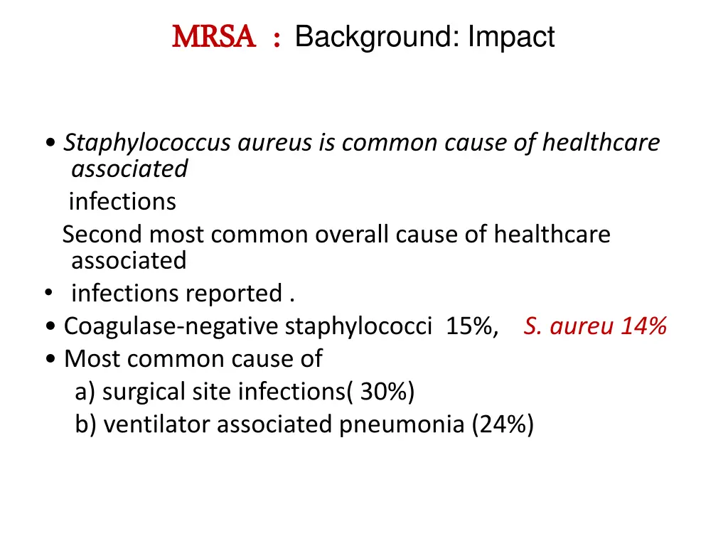 mrsa mrsa background impact