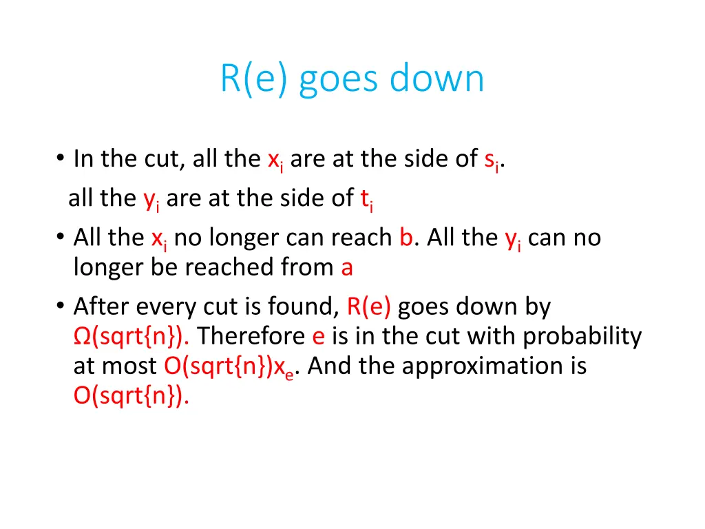 r e goes down